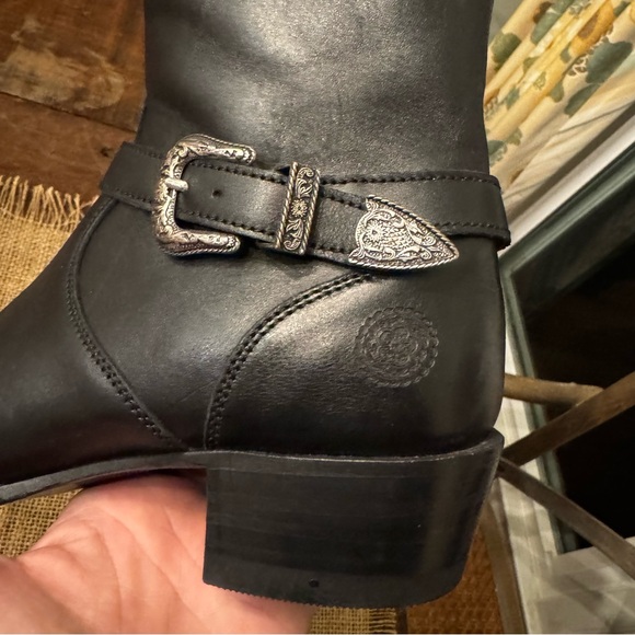 Ranch Road Scarlett Buckle Black Western Leather Boots 8M - Picture 6 of 13